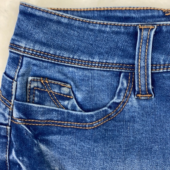 Jean distressed blue stretch shorts - Picture 5 of 14